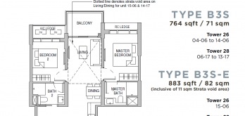 sceneca-residence-floor-plan-type-2bedroom-study-b3s-singapore